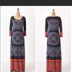 Anthro Dream Daily Fractal Medallion Maxi Dress